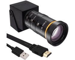 HDMI USB camera 4K streaming webcam met 5-50mm telephoto zoom handmatige lens, USB industriële camera H.264 H.265, CS Mount,10X optische zoom camera voor computer, laptop, tv