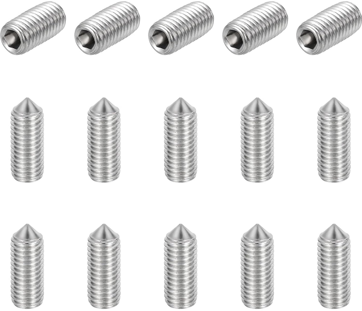 Cilinderschroeven M10 x 25 mm - roestvrij staal - conische punt - voor badkamerreparaties - 15 stuks - ServiceTopper