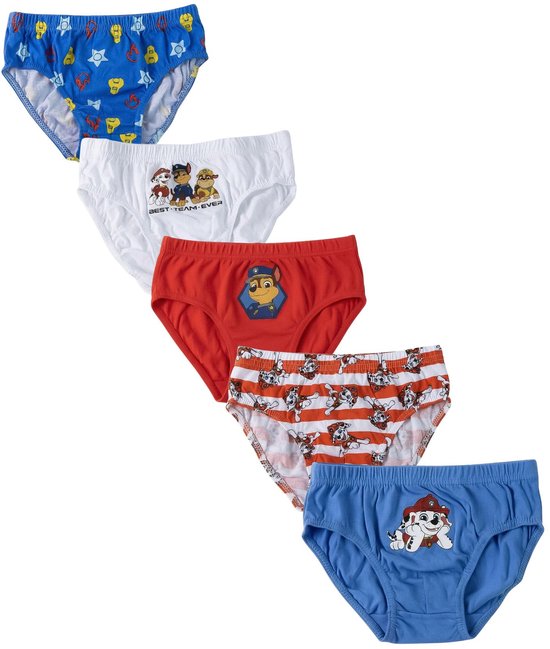Set van 5 Paw Patrol onderbroeken met Chase, Marshall en embleemprints.