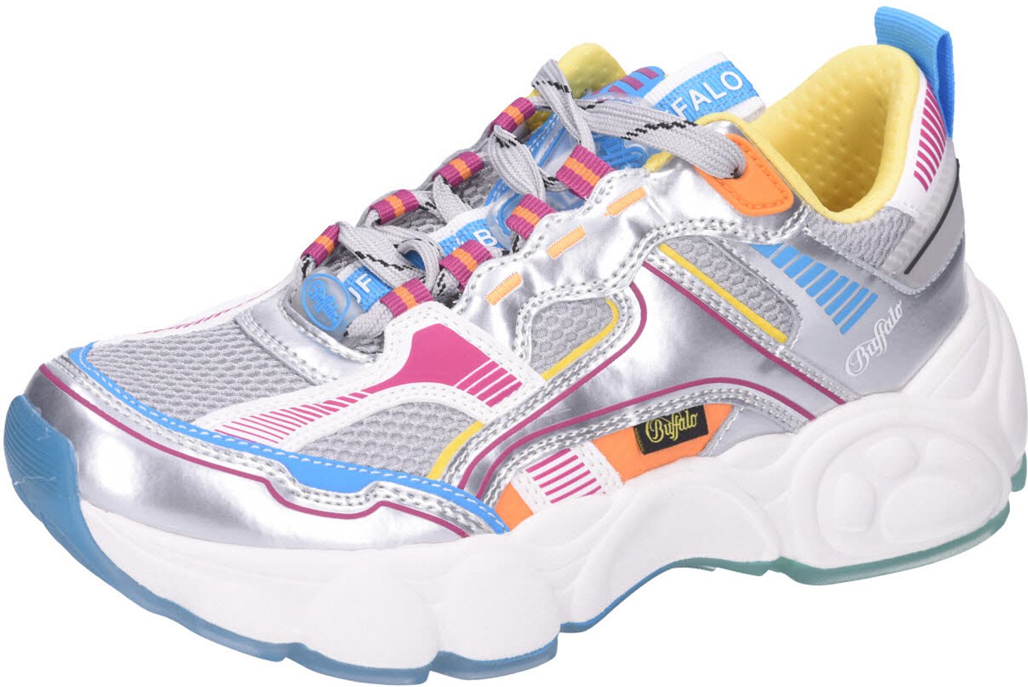 Buffalo dames veterschoenen zilver maat 37