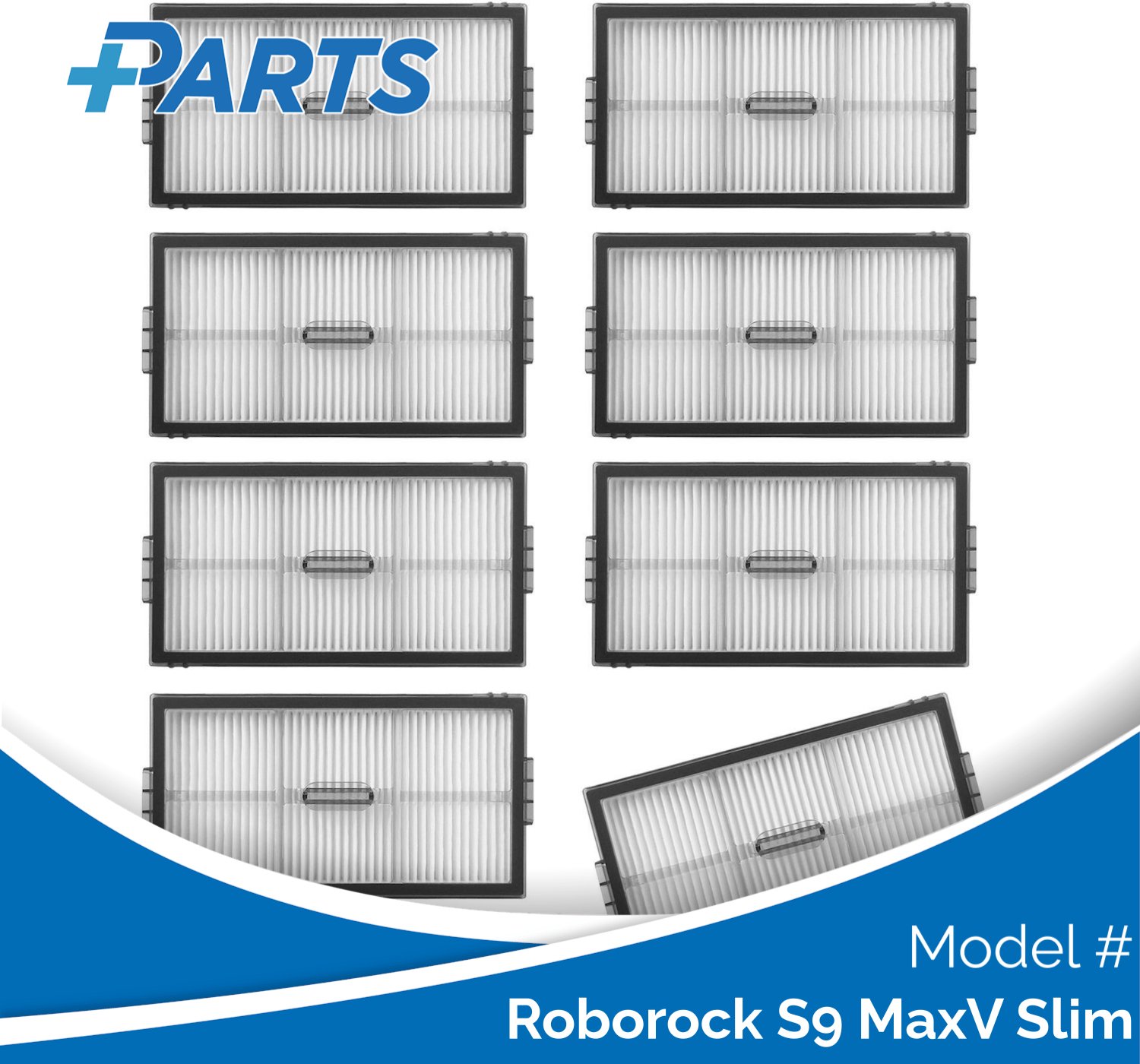 Plus.Parts Roborock S9 MaxV Slim Filters (8 Stuks, Plus.Parts® alternatief voor 8.02.0471) Overig