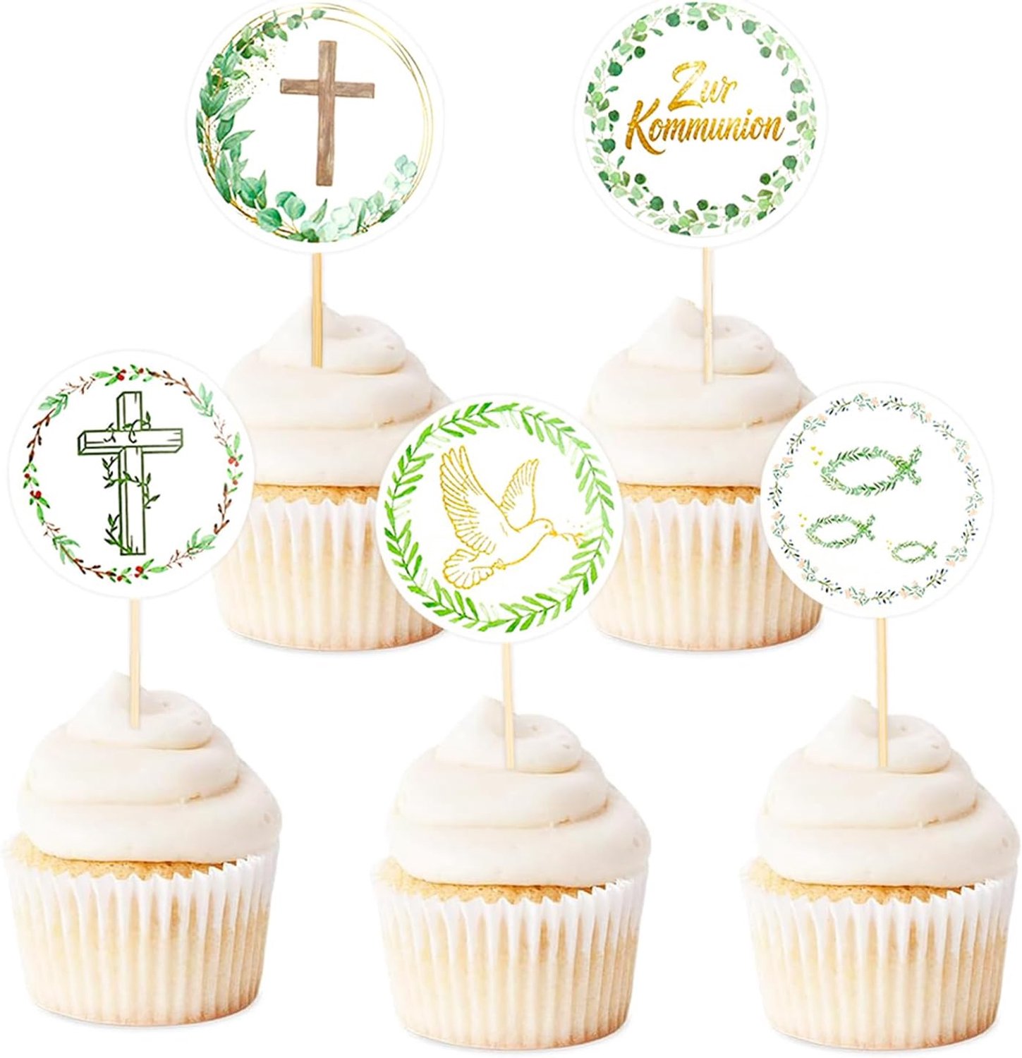 25 Stuks cupcake-decoratie communie jongens & meisjes, 4,5 cm muffin decoratie