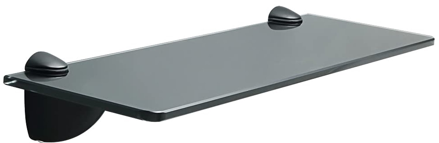 Glazen Plankset met Zinklegering, 38x17 cm, Zwart