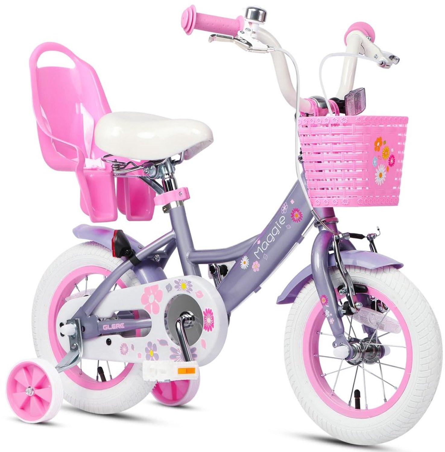 Meisjesfiets met Poppenzitje en Steunwielen