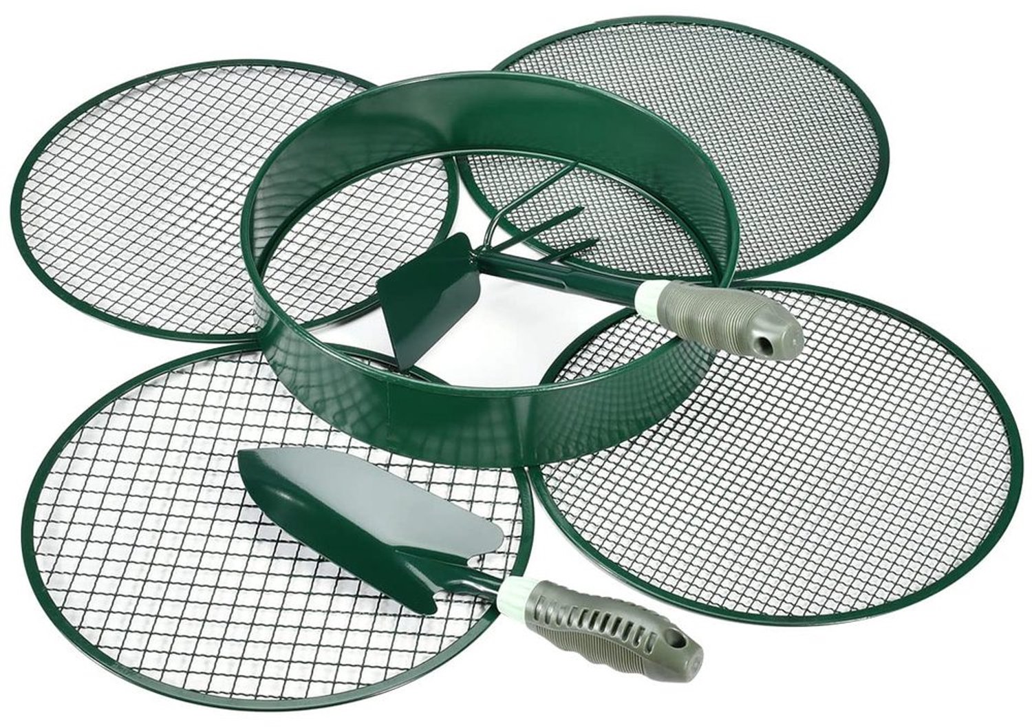 Tuinzeef 30 cm - Roestvrij Staal - 4-in-1 Inzetstukken 3/6/9/12 mm - Tuingereedschap - Schep/Schoffel - Duurzaam Gebruik - Grondzeef