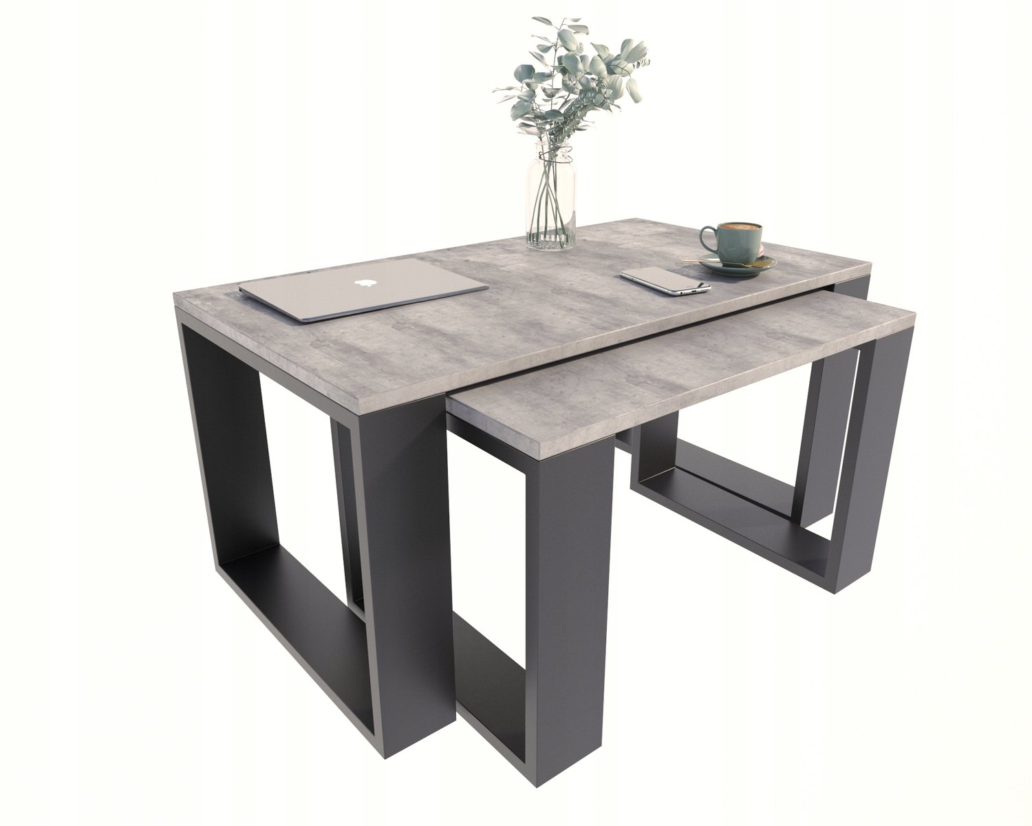 Per La Vita Westa - Salontafelset - Betonlook - Zwart - Nestbaar
