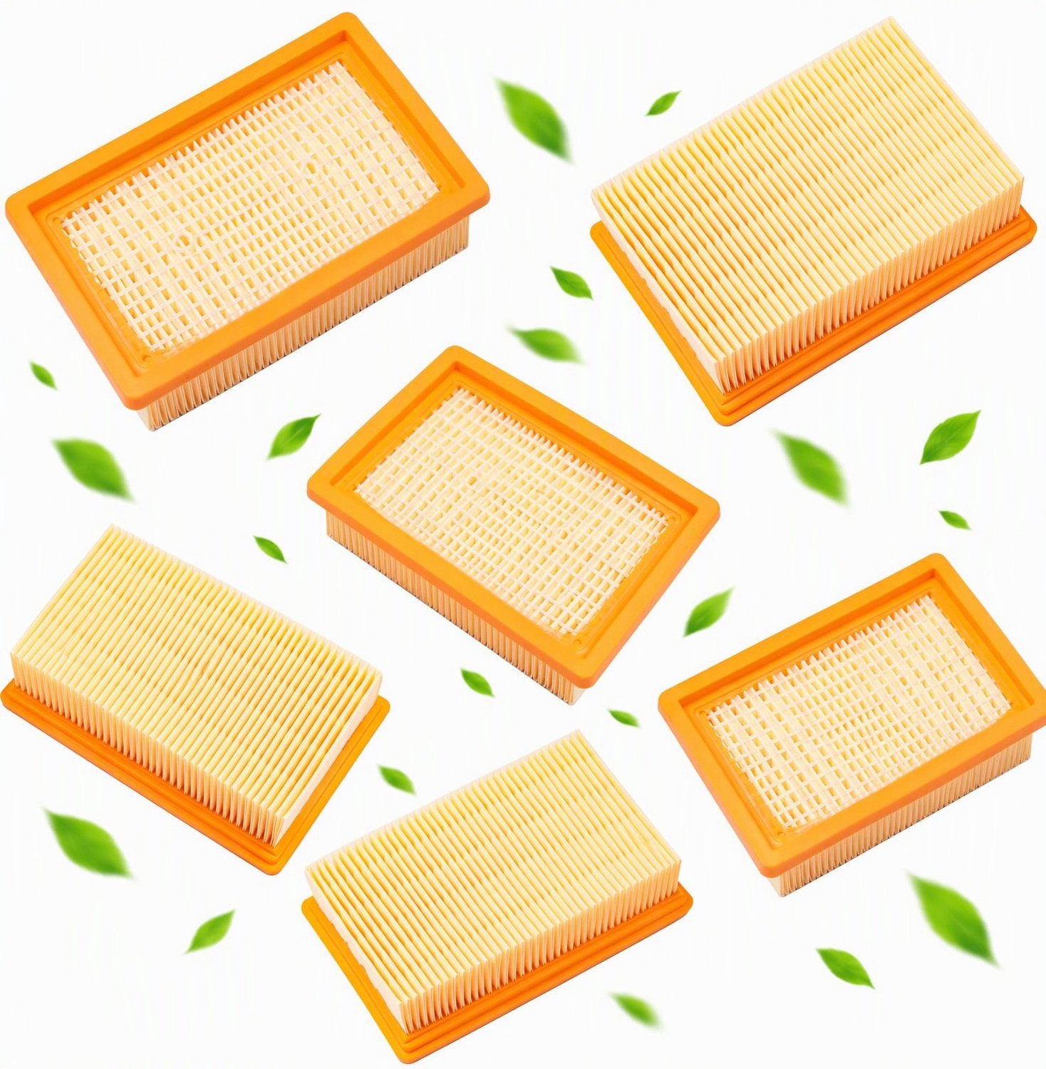 Pyreta 6 Stuks - geschikt voor KäRcher Stofzuigerfilterset - Filter Voor Stofzuiger -Vlakfilter voor KäRcher Wd4/Wd5/Wd6/Mv4/Mv5/Mv6 Vlakfilter - Stofzuigeraccessoires