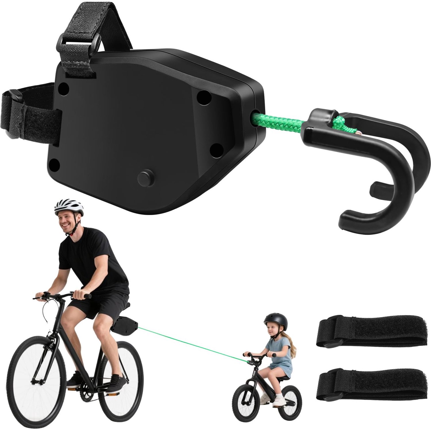 Sleptouw 2,5 meter - Intrekbaar Touw - Trekkoord - Universeel Draagbaar Treksysteem - Kinderfiets - Sterk Nylon - Fietssleeptouw