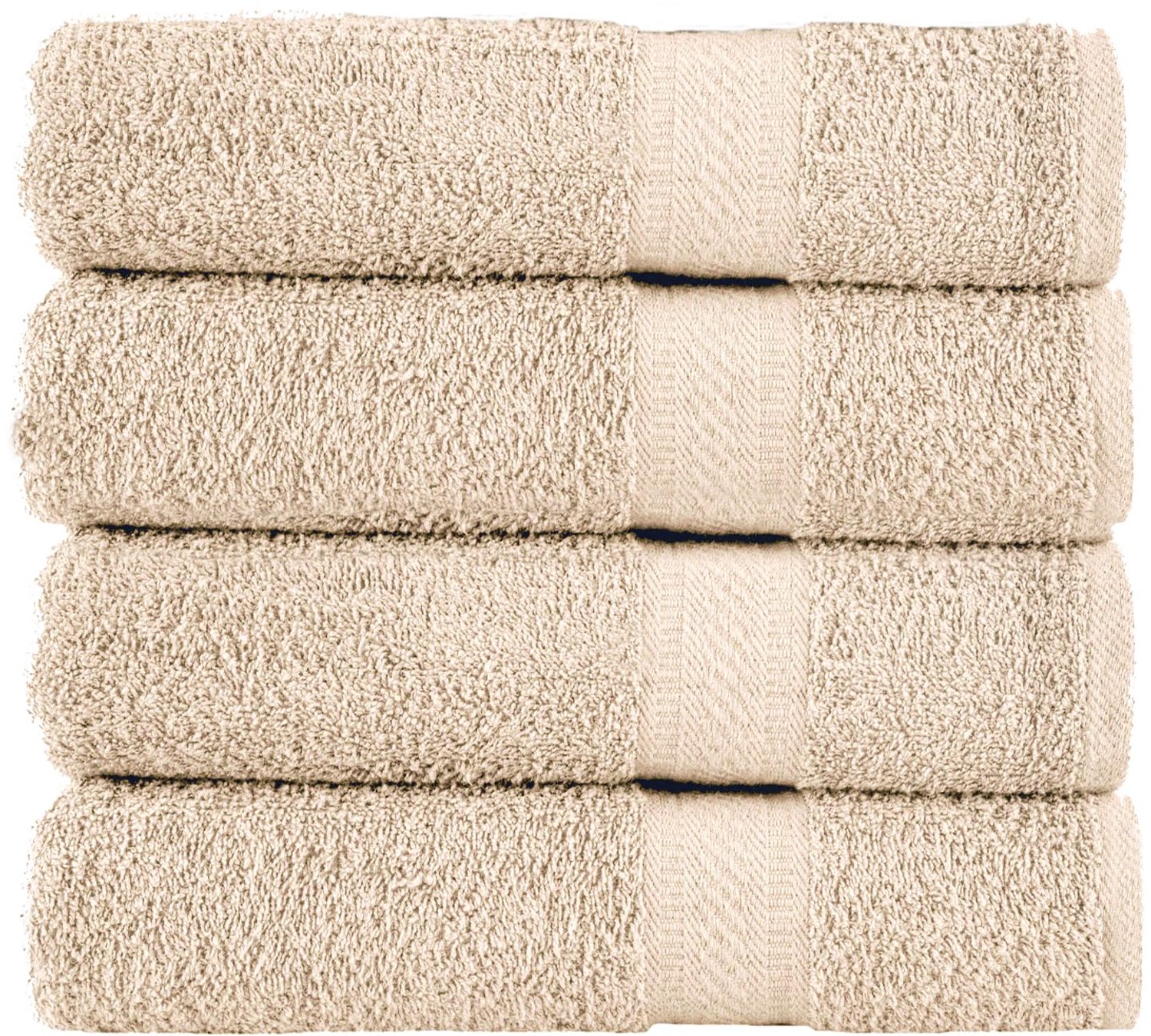 Set van 4 Grote Badhanddoeken - 70x140 cm - 500gsm - 100% Luxe Katoen - Crème