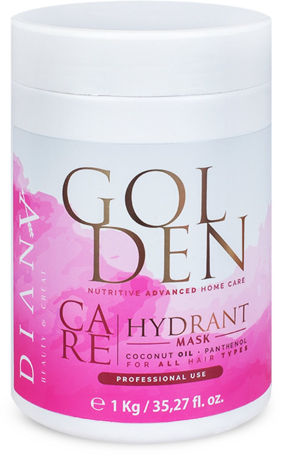 Golden Professional Haarmasker 1000g – Thuiszorg na Proteïne/Keratine Behandeling, Haarstijlen zonder Parabenen, Sulfaten en Siliconen voor Optimale Hydratatie en Anti-Frizz