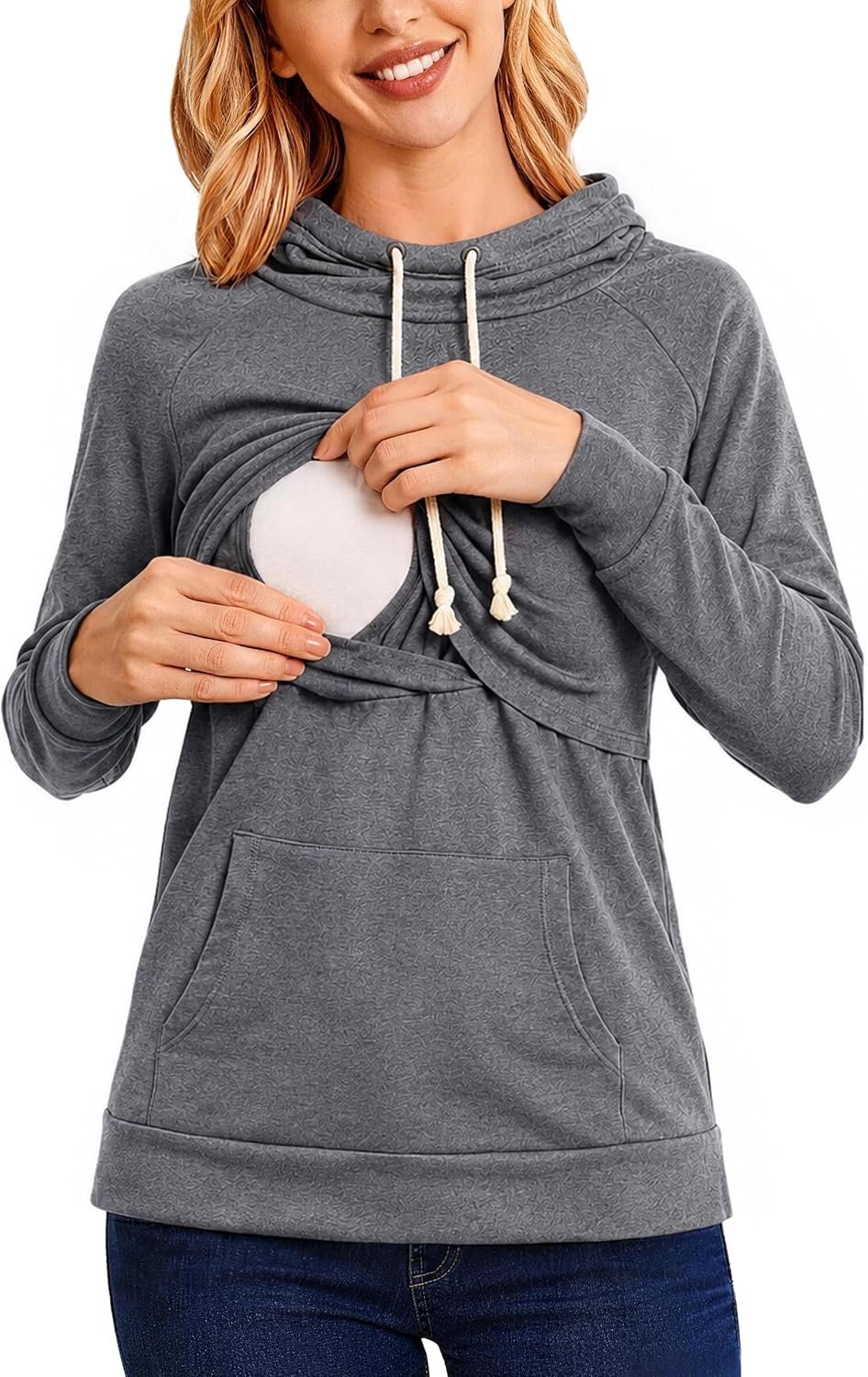 Hoodie met lange mouwen voor borstvoeding