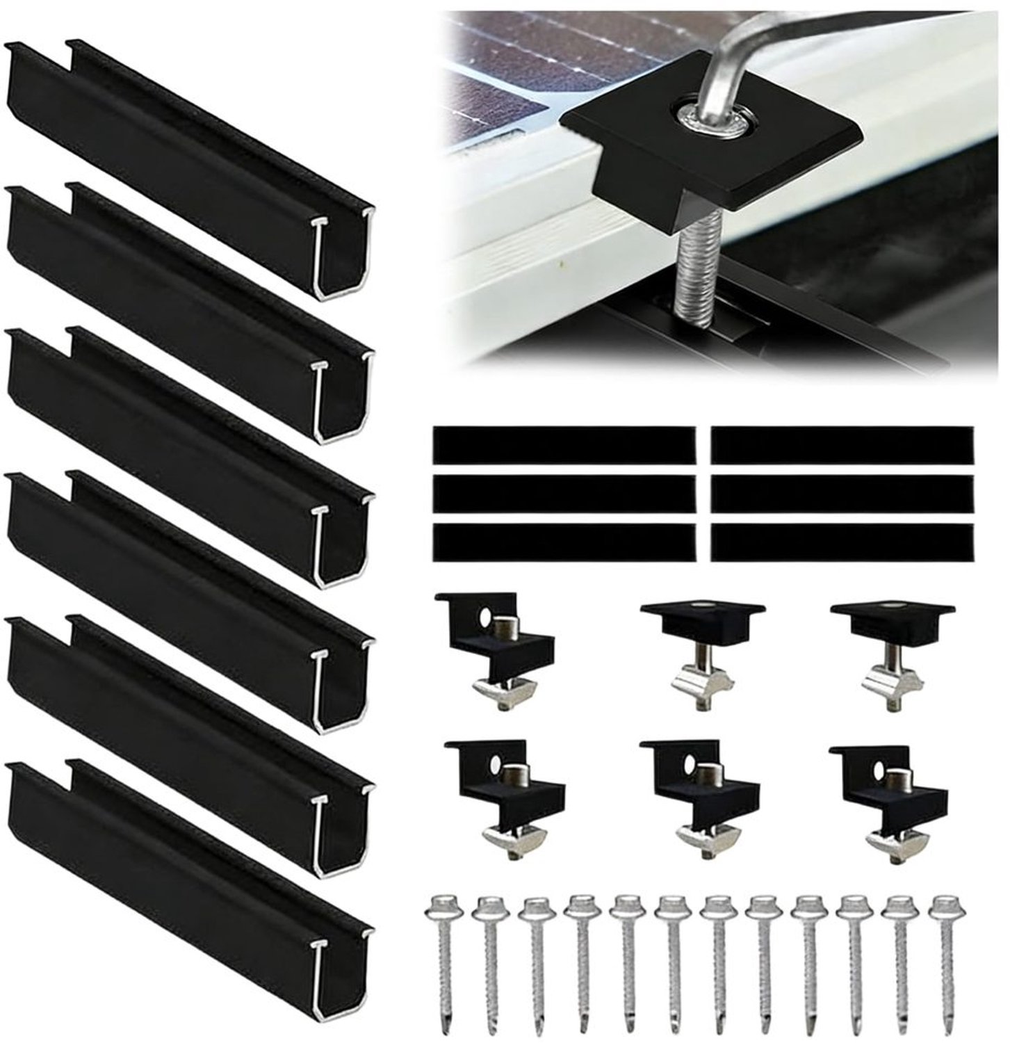 Montageset voor 2 Zonnepanelen voor Plat Dak