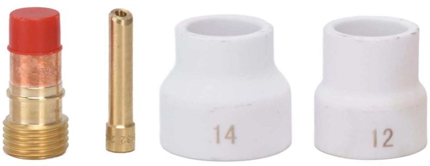 TIG Gaslens Kit met Witte Keramische Mondstukken