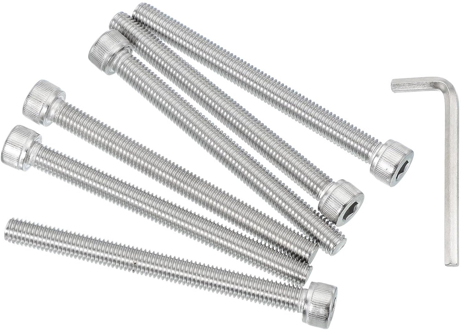 Zeskantschroeven M8 x 90 mm - 304 roestvrij staal - volledige schroefdraad - ideaal voor machinebevestiging - 6 stuks - ServiceTopper