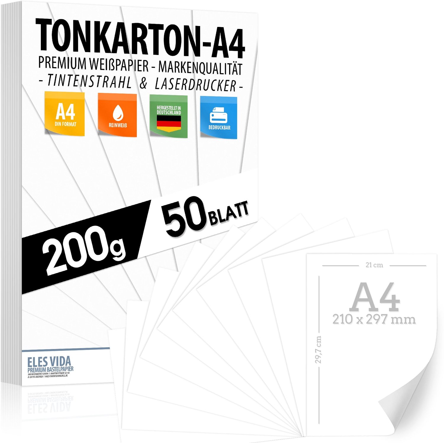 Premium A4 Papier 200 g/m², 50 Vellen