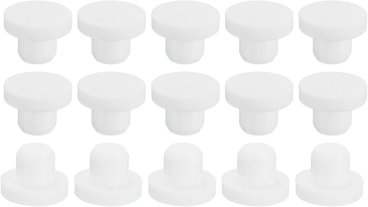 siliconen rubber stop 10-11 mm - solide wit - zachte flexibele stop - 15 stuks - ServiceTopper