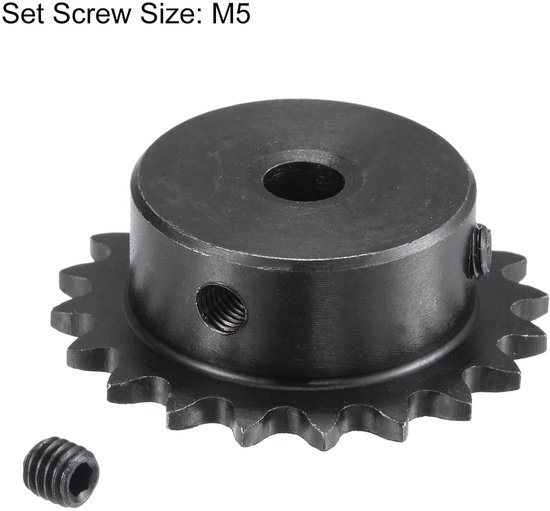 Kettingwiel 20 tanden - 1/4 inch verdeling - koolstofstaal C45 - geschikt voor ISO 04C - ServiceTopper — afbeelding 2