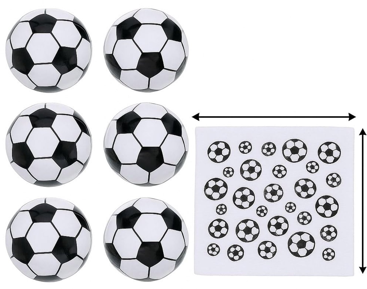 Set van 6 Magische Handdoeken met Voetbal Motief - 100% Katoen