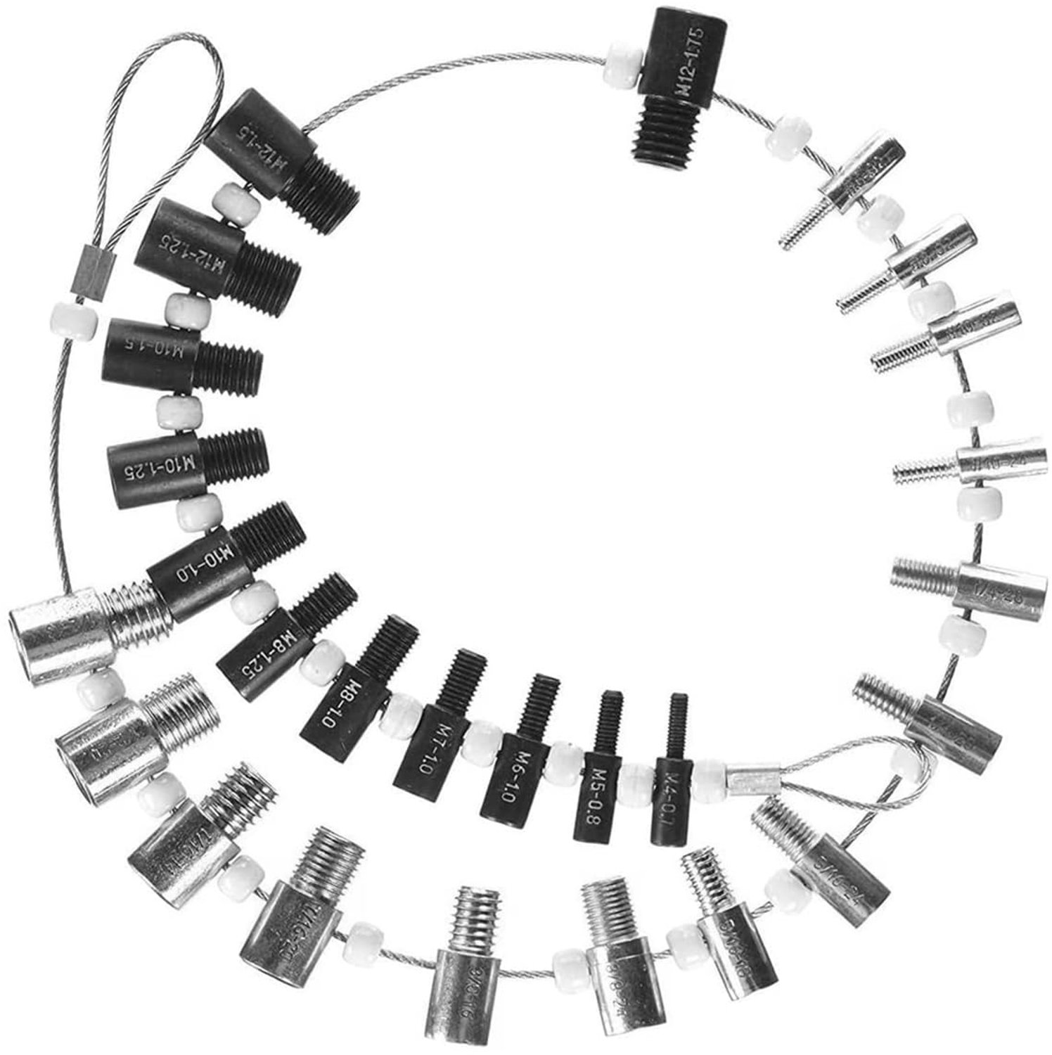 Moer- en boutdraadcontrole - Draadspoedmeter - 26 maten - Schroefdraadmeter - Geschikt voor professionals - Zilver en zwart