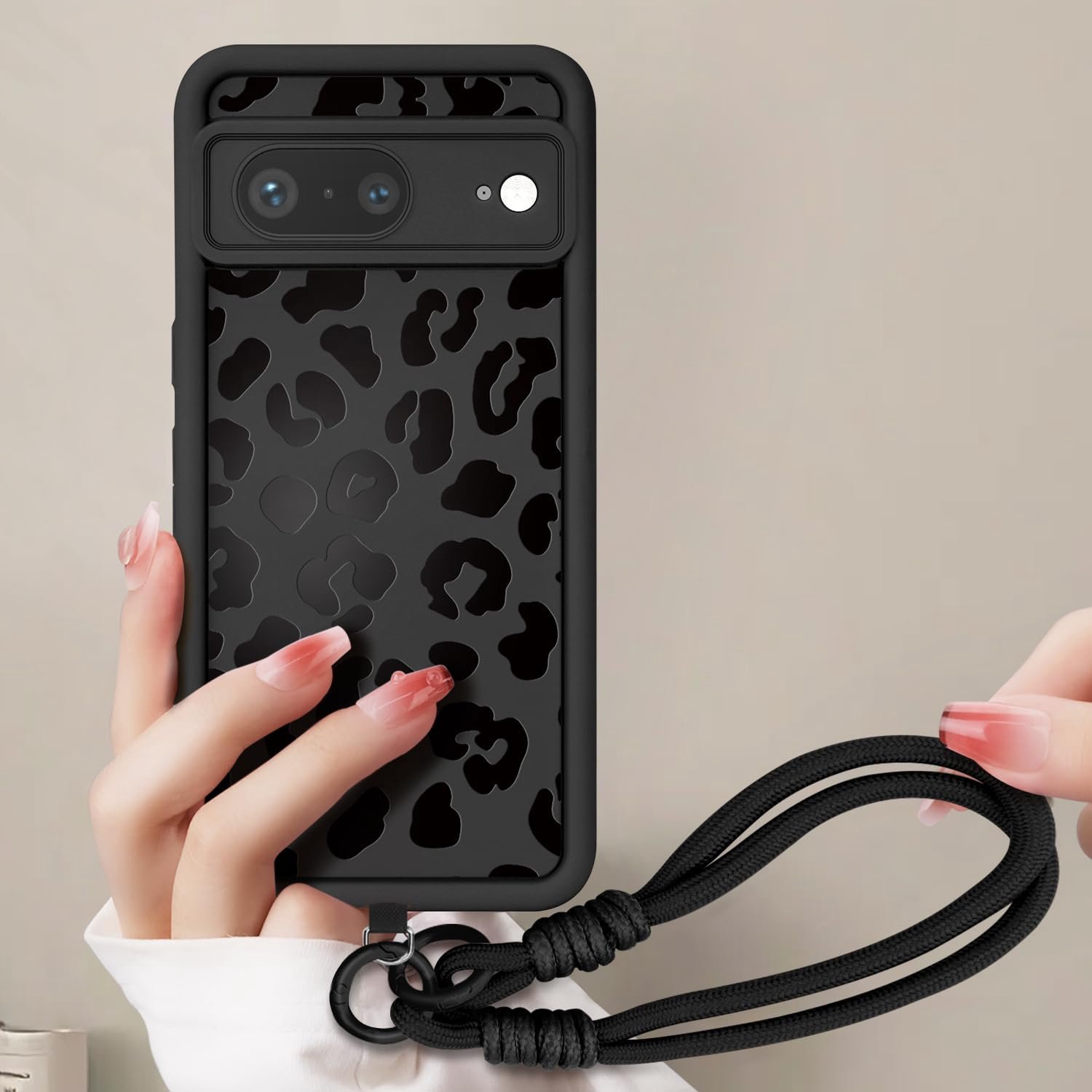 Hulpje met koord voor Google Pixel 8, luipaardprint