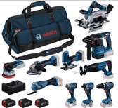 Bosch Professional Accu combiset 10-delig 18V 5.0Ah in tas - 0615A500EH