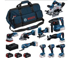 Bosch Professional Accu combiset 10-delig 18V 5.0Ah in tas - 0615A500EH