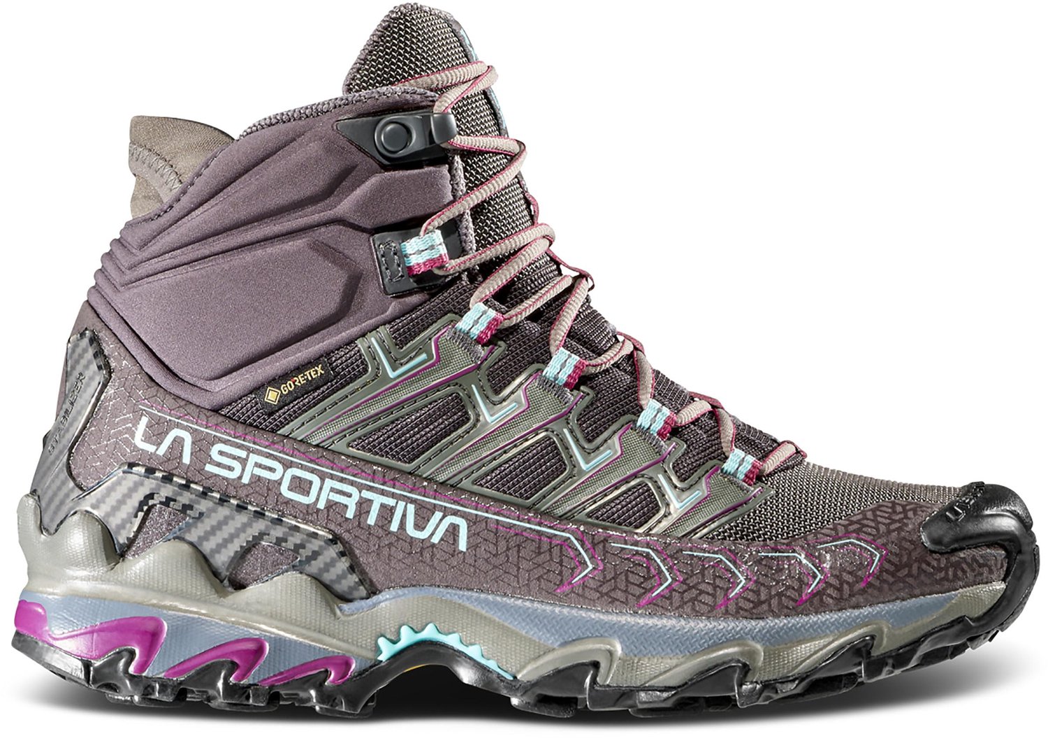 La Sportiva Ultra Raptor II Mid GTX Trailrunningschoenen Dames Carbon/Iceberg Bruin