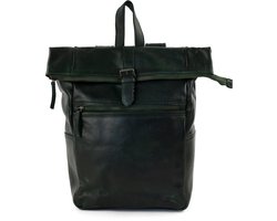 Bear Design Pergola Leren Laptop Rolltop Rugtas - 13 inch - Groen