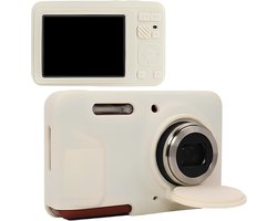 Cameratas compatibel met Kodak PIXPRO FZ55 digitale camera, aangepaste pasvorm zachte siliconen hoes met verwijderbare lenshoes, compacte draagtas, Grijs Wit, 4×3×2 inch