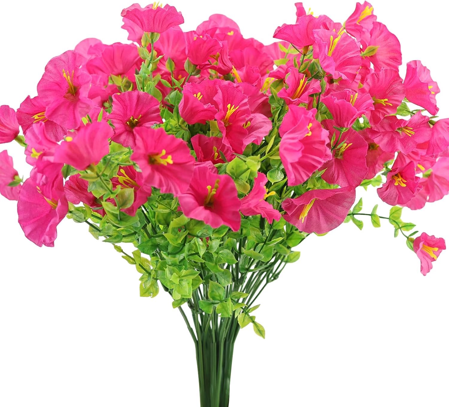 6 bundels kunstmatige morning glory kunstmatige weerbestendige bloemen, waterdichte kunstbloemen, voor woonkamer, eetkamer, slaapkamer, balkon, vensterbank, tuin