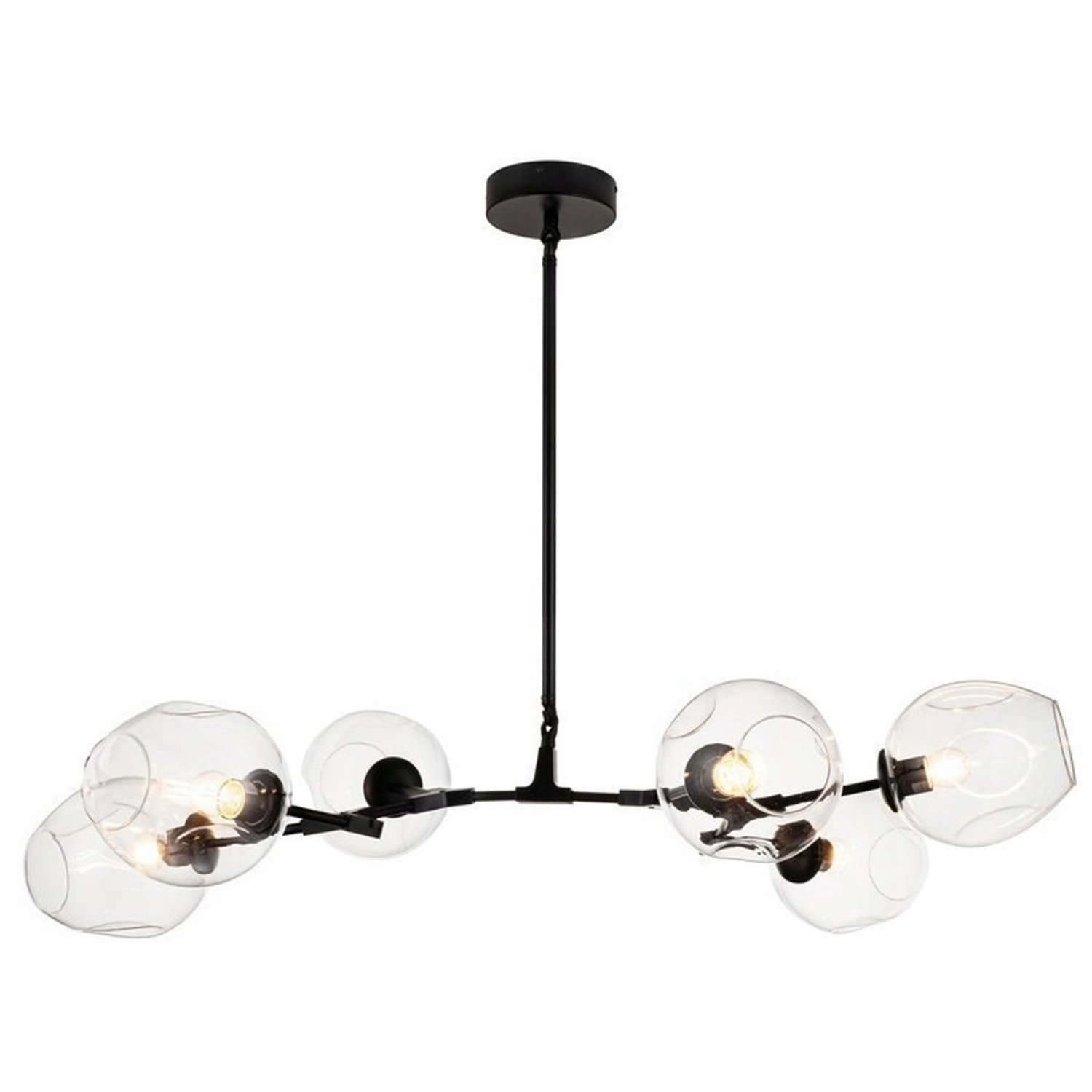 MODERN ORCHID-6 Hanglamp Zwart Transparant 130cm
