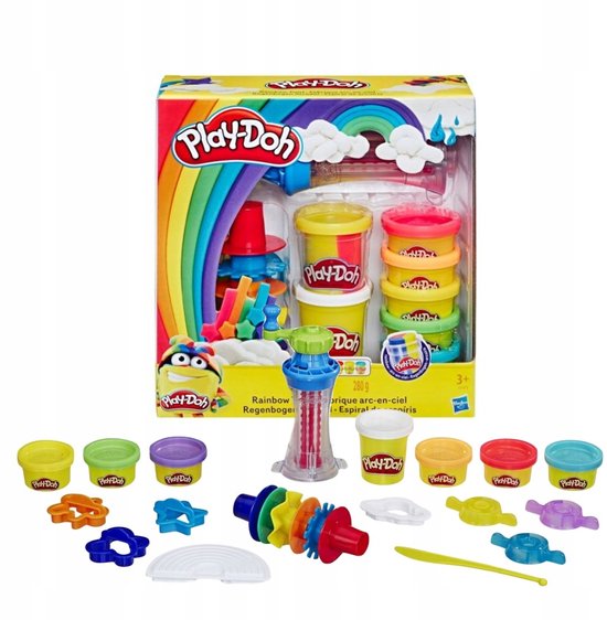 Merkloos Klei Speelset met Regenboog Draaimolen en Mixerset - 8 Kleuren — cadeau in Spellen & Speelgoed - foto 2