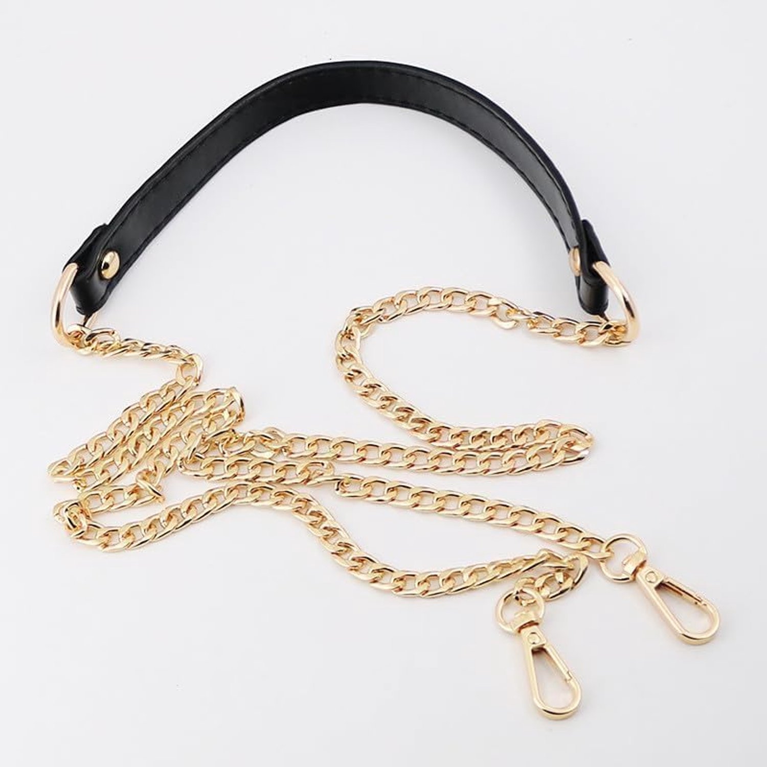 120cm Lange Pu Lederen Schouderband Gouden Metalen Messenger Bag Ketting Mode Vrouwen Handtas Riem Handvat Kettingband, M