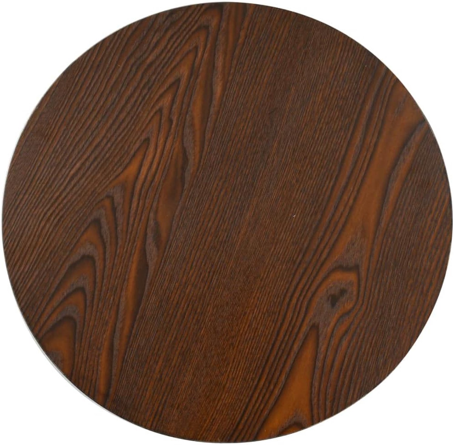 Bistrotafel van MDF met houtnerf, rond tafelblad in donkerbruin, 40 cm, stalen frame, onderhoudsvriendelijk, ideaal als kleine bijzettafel voor thuis, restaurant, café