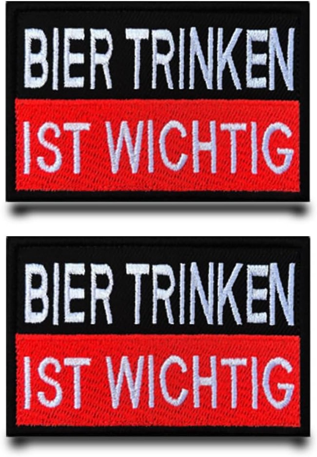 2 stuks "Bierdrinken is belangrijk" grappige vlagpatch geborduurde badge patch met nylonband tactische militaire patch applicatie voor kleding, tassen, vest, jas, rugzakken