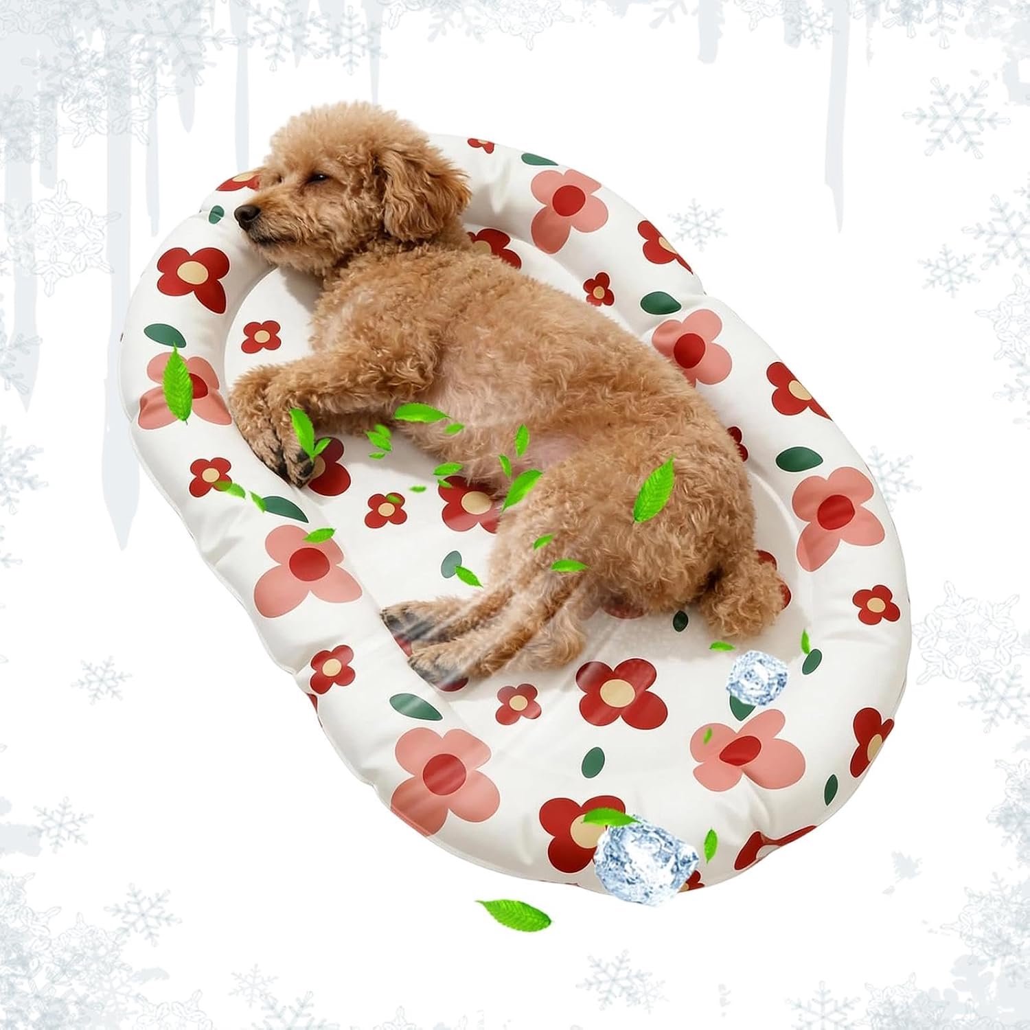 Koelmat voor honden Waterdichte Bloemen Gel Draagbare Sofa