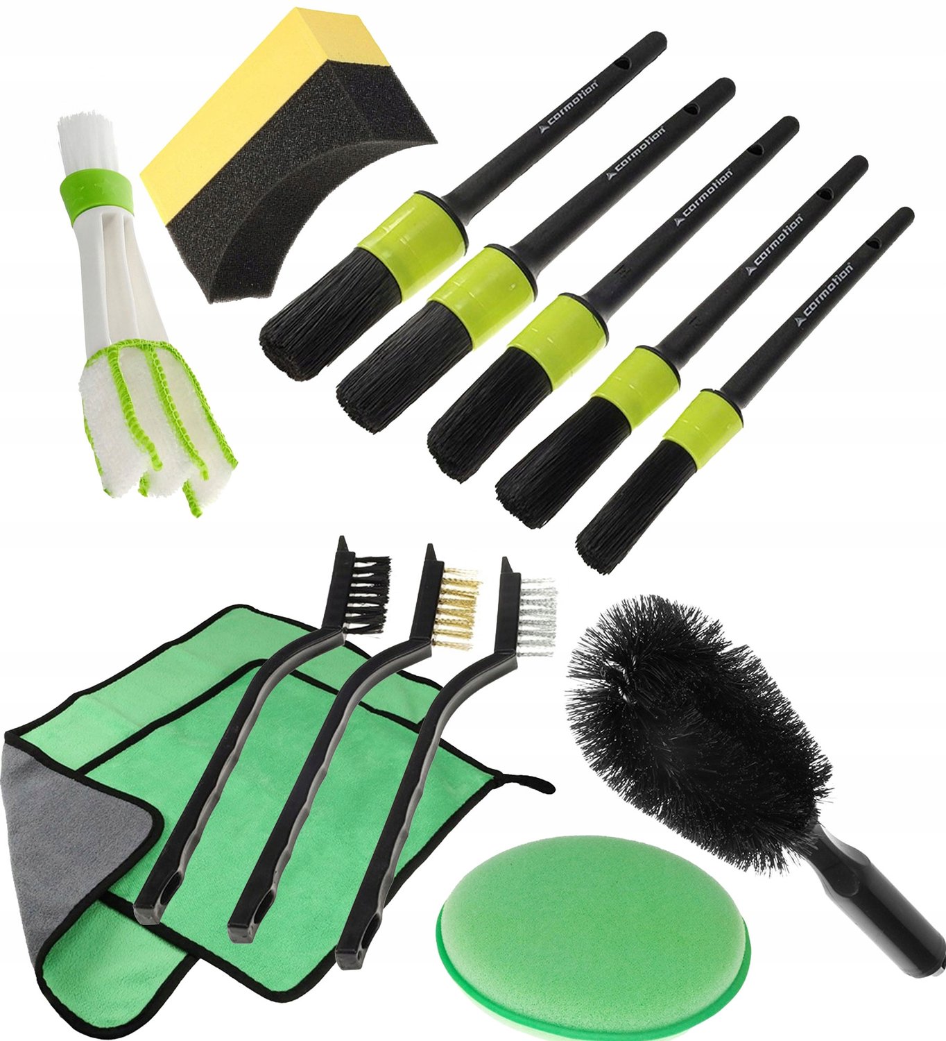 CARMOTION 14-delige detailing set: Penseel, microvezel, borstels