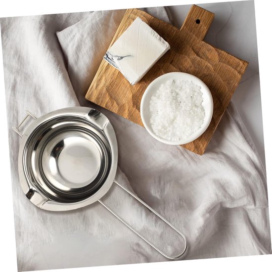 1 Set Handgemaakte Zeep Smeltkroes Koken Chocolademelterpot Fabricage Smelten Zeep Smelt Container Kom Maken Smeltkroezen Silver Roestvrij Staal — afbeelding 5