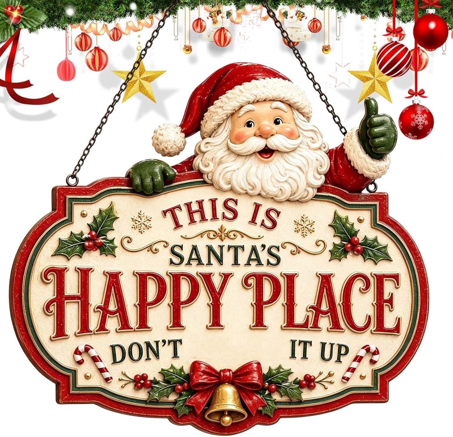 Kerstman motief winter hangbord