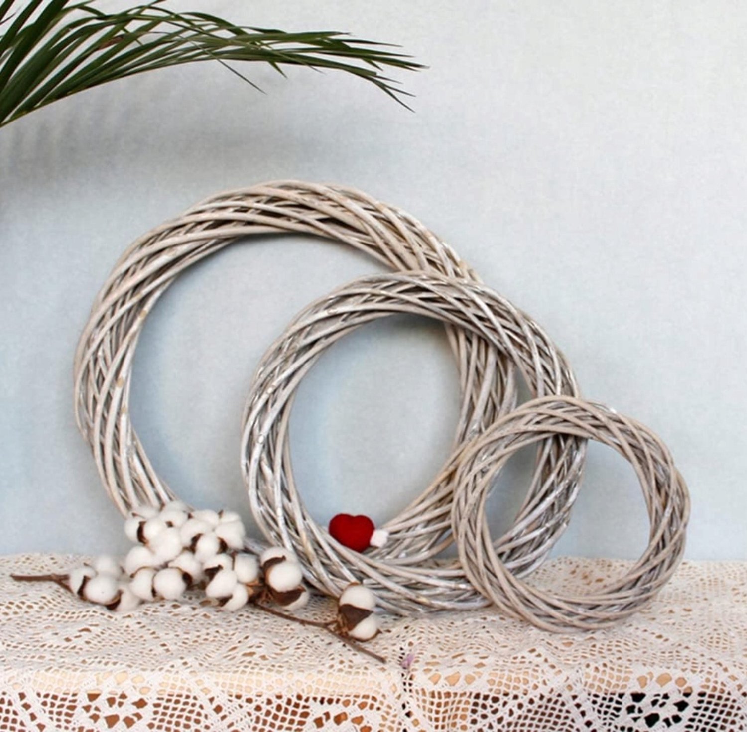 Grijze Rietkrans Deurdecoratie Ring 30cm