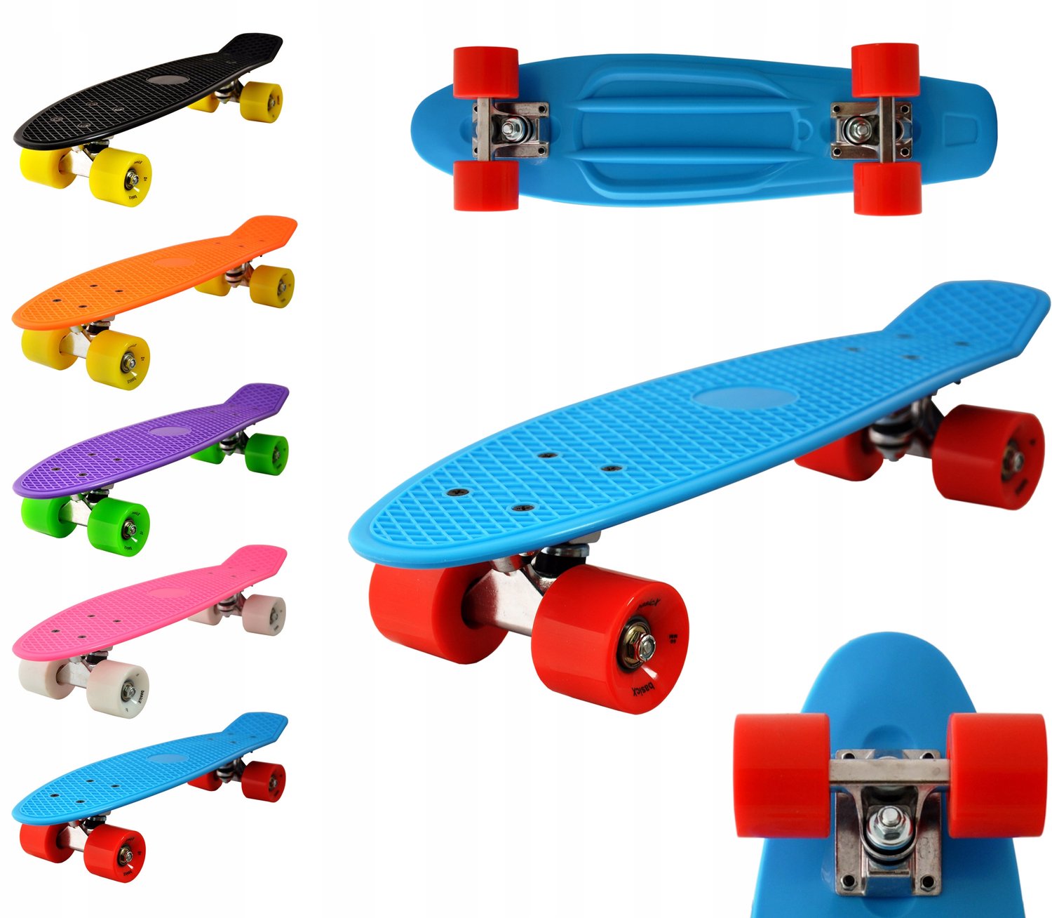 Pennyboard Fish Skateboard 100kg PU ABEC-5 Kleuren Neon Kleurtonen