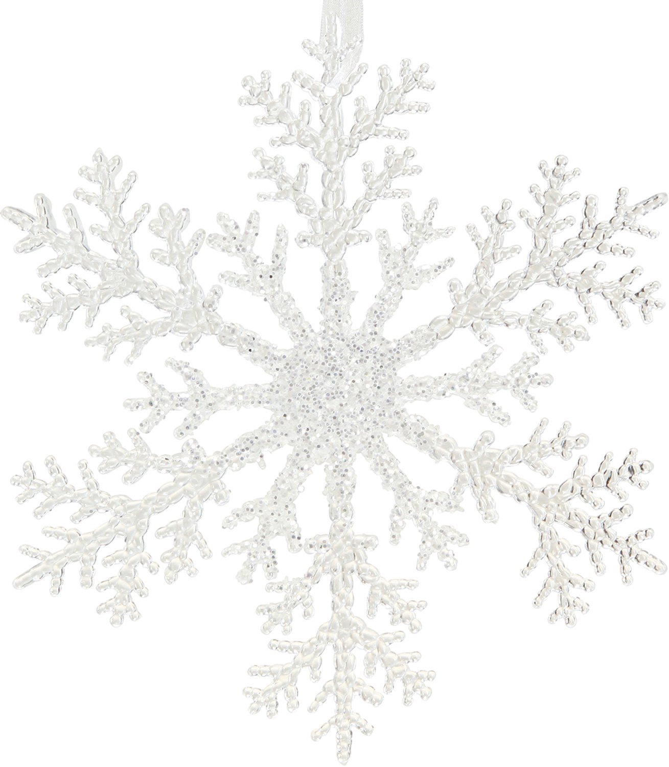 Kaemingk kerstdecoratie sneeuwvlok transparant/zilver Ø 21 cm