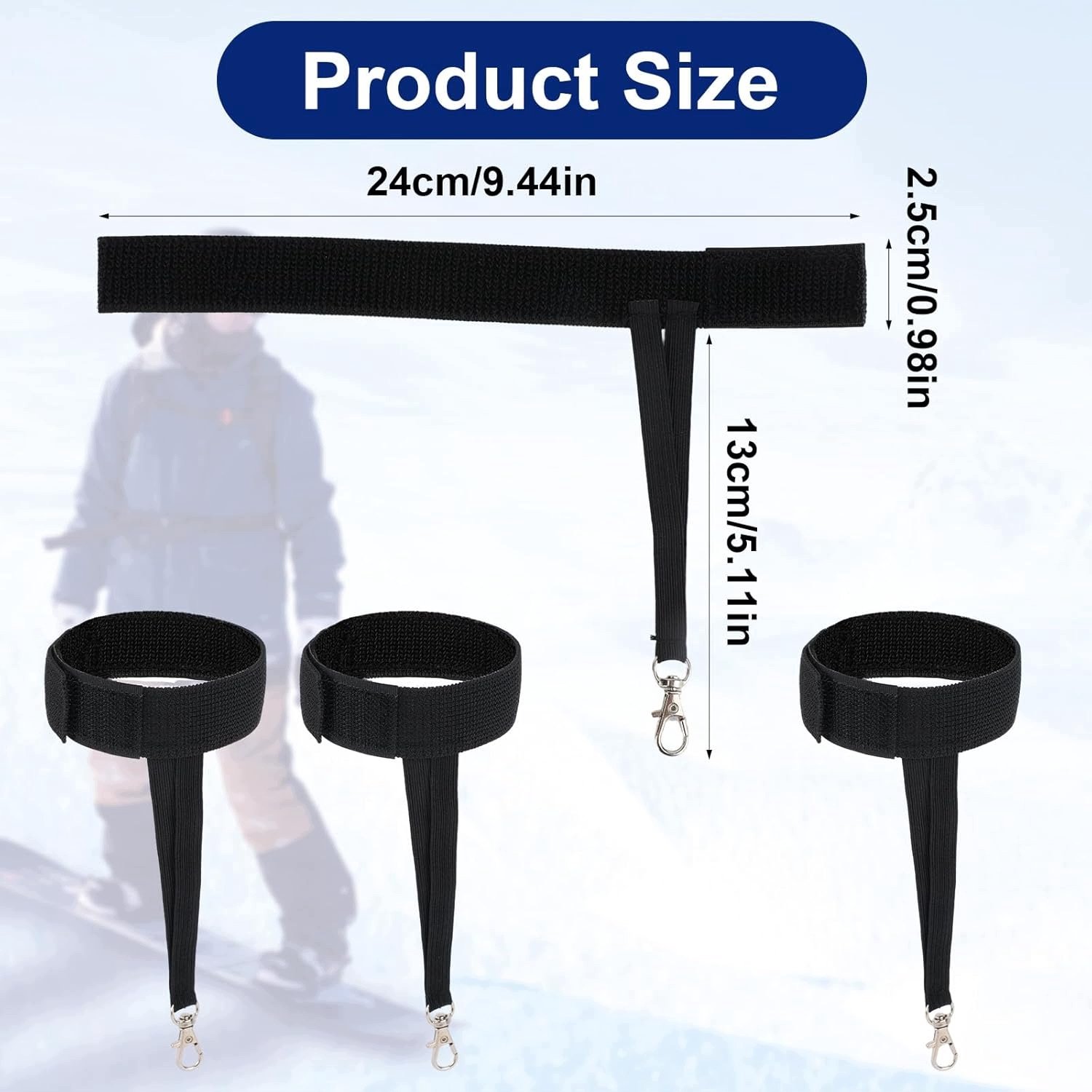4x Veiligheid Lussen Skihandschoenen - Elastisch voor Snowboard