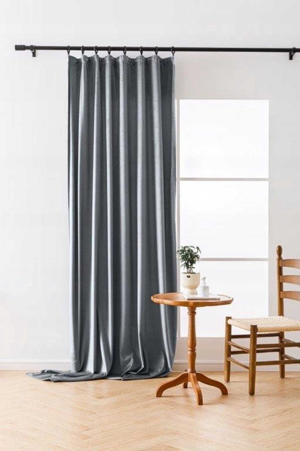 Verduisterende Velours Gordijn 140x250cm - Grijs/Blauw