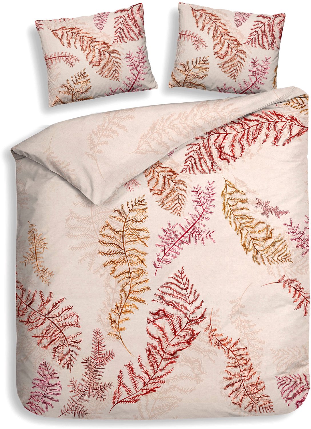 Heckettlane Dekbedbedovertrek met instopstrook - Roze - Dekbedovertrek van 100% Katoen-Satijn - Koraal - 240x200-220 cm + 2 slopen 60/70 cm - Honolulu Kamea Soft Pink