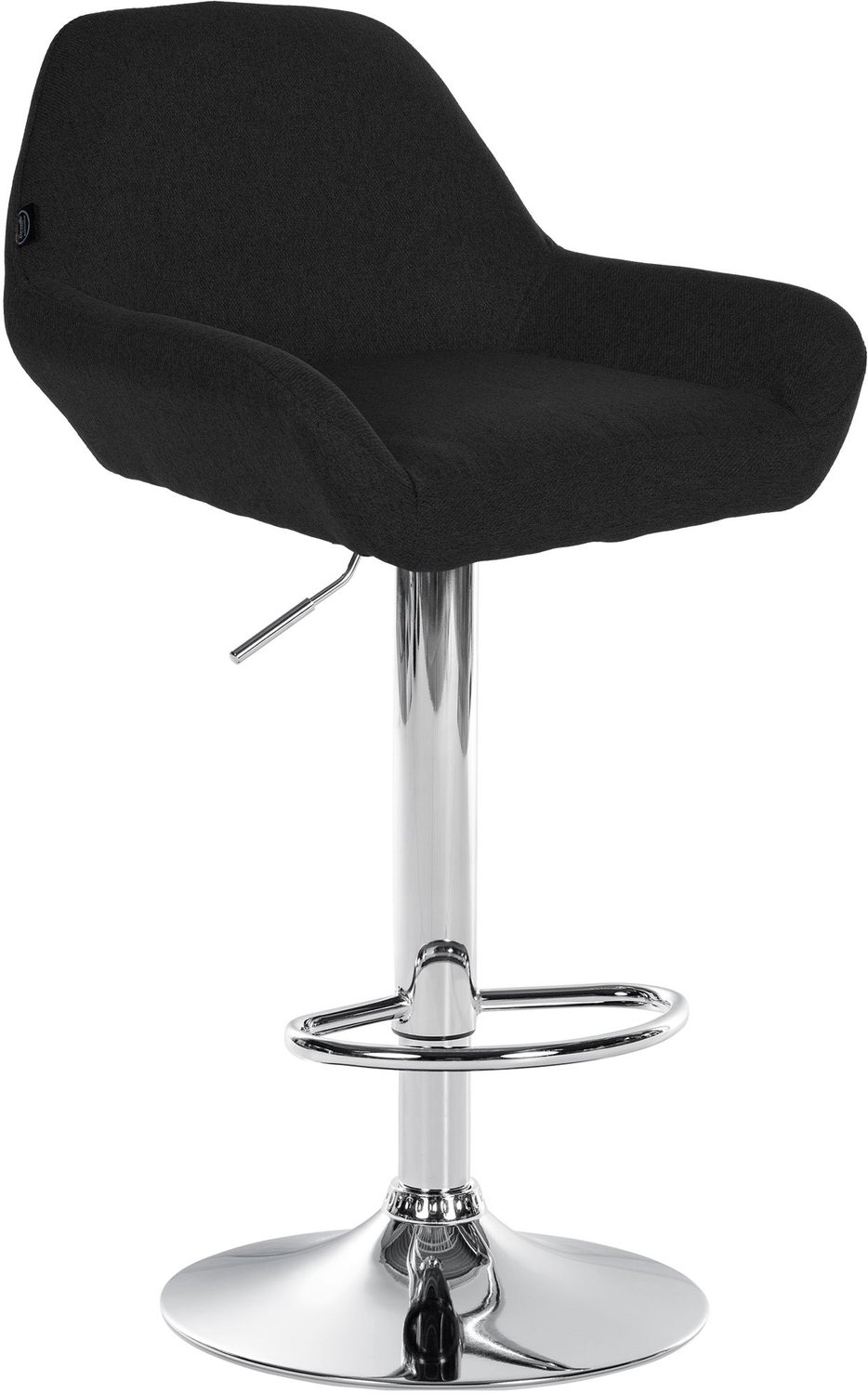 Luxe Comfort Barkruk - Verstelbaar - Stof - Zwart chroom/zwart