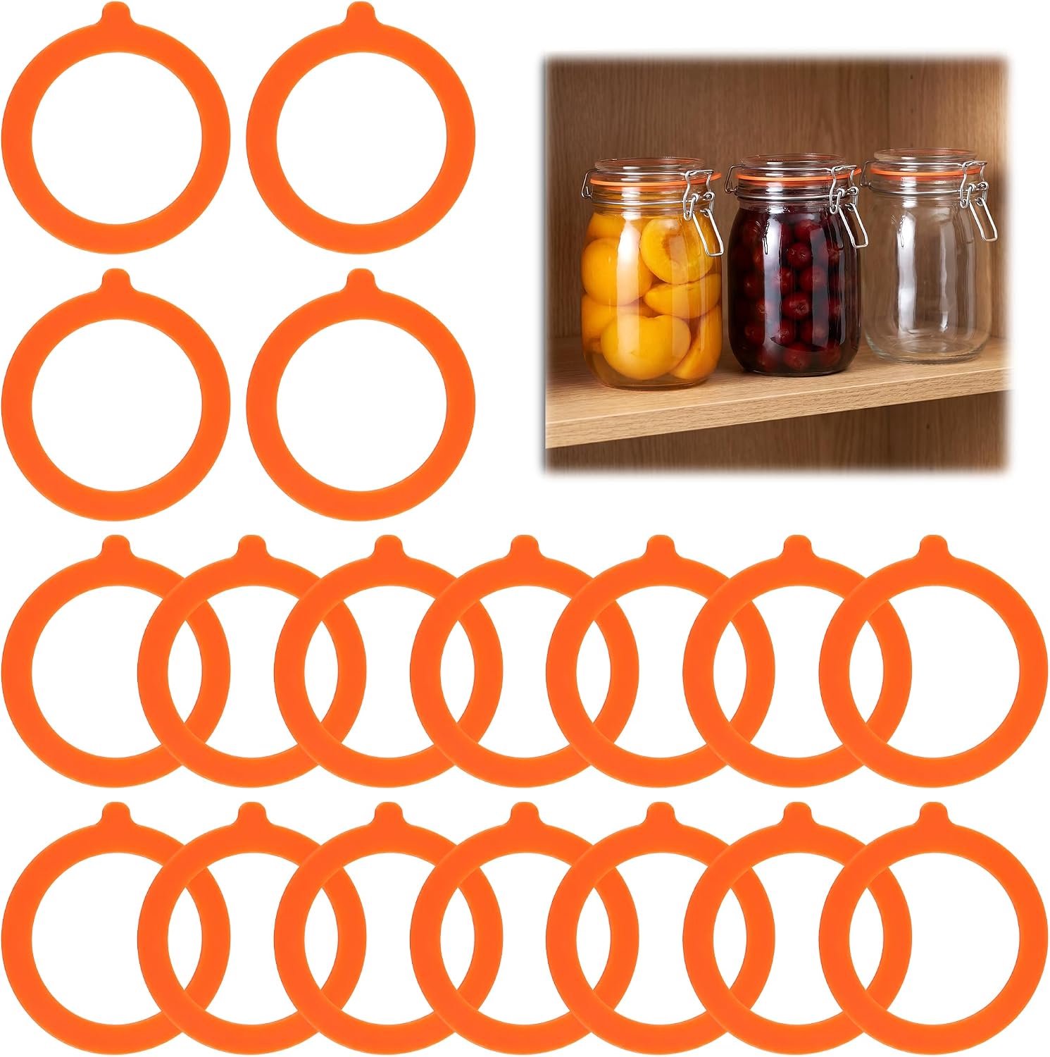 25 Stuks Afdichtringen voor Glazen Potten, 95x70mm Siliconen Weckringen