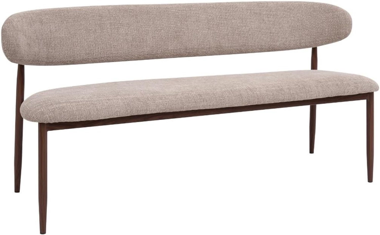 Alexia - Stof - Taupe/Walnoot - 180x55x77cm