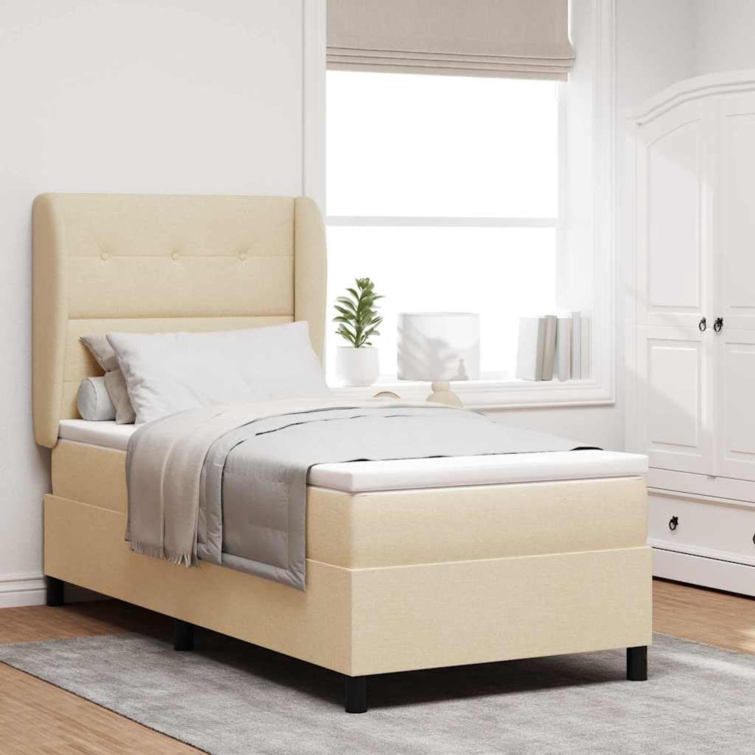 Minimalistische verstelbare hoofdbord matras 80x200 cm crème