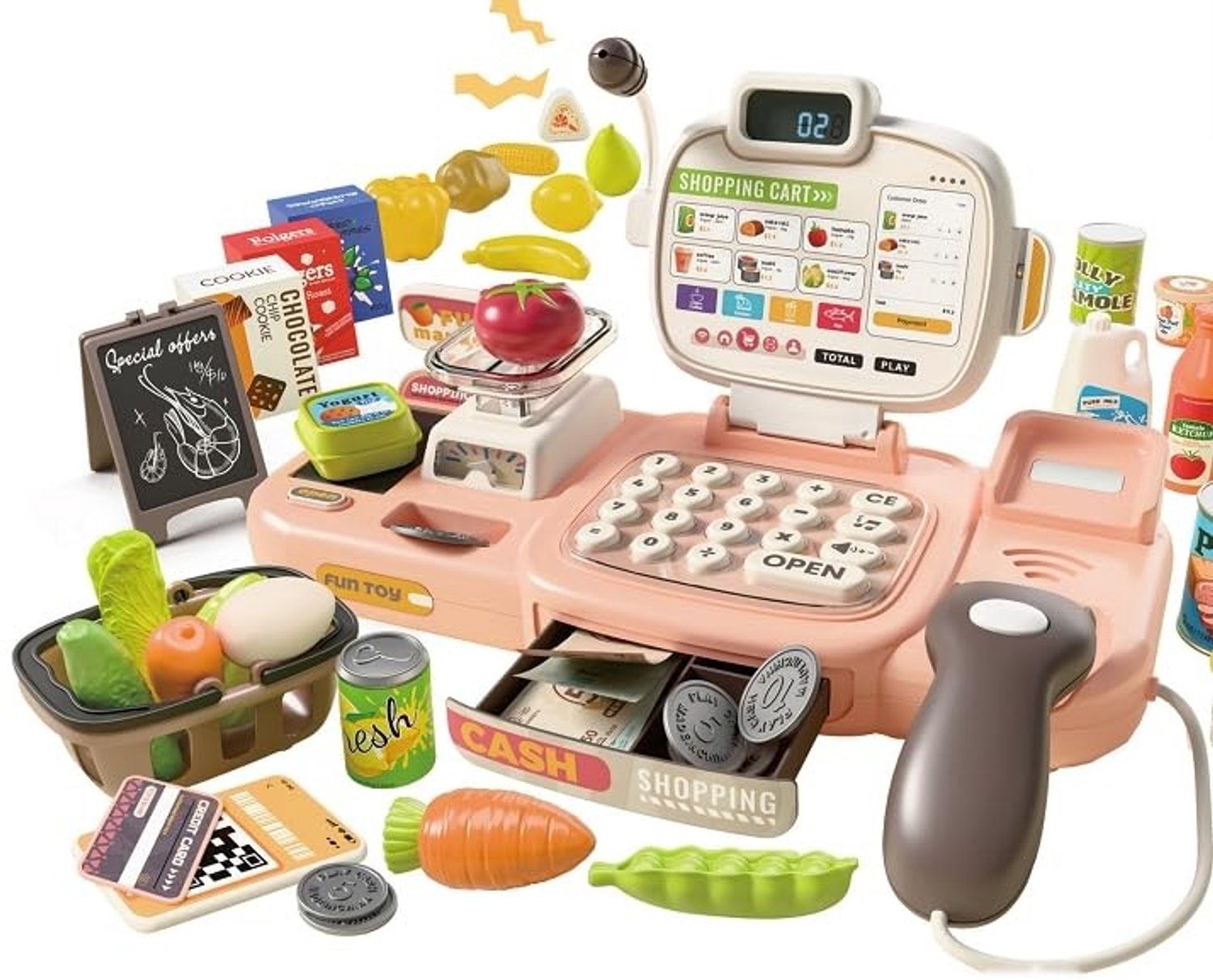 Speelgoed Winkel met Scanner en 72 Accessoires
